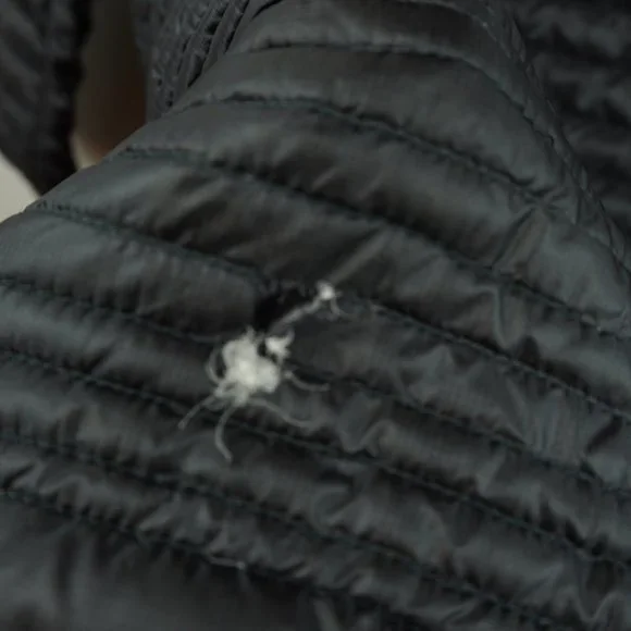 LL Bean Black Quilted Downtek Water Repellent Lightweight Hooded‎ Jacket